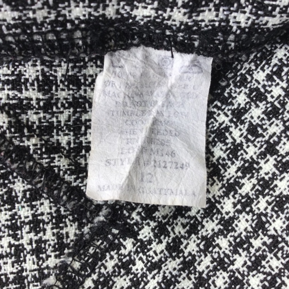 Women’s Black and White Plaid A-Line Skirt Size 12 - Picture 3 of 6